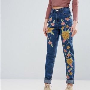 ASOS Embroidered Mom Jean